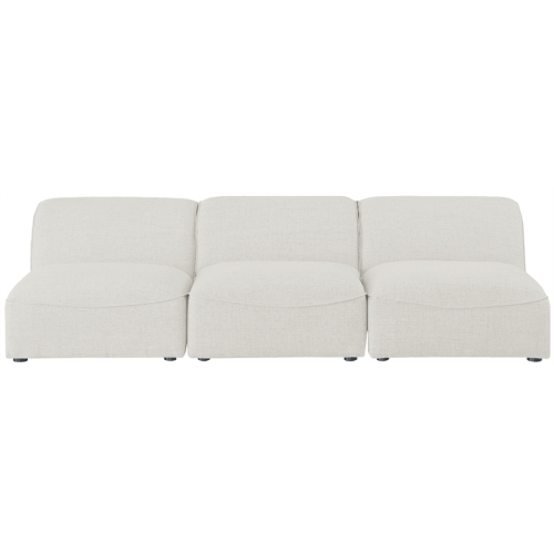 Meridian Furniture Miramar Cream Durable Linen Textured Modular Sofa