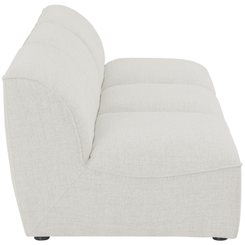 Meridian Furniture Miramar Cream Durable Linen Textured Modular Sofa