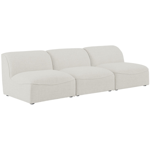 Meridian Furniture Miramar Cream Durable Linen Textured Modular Sofa