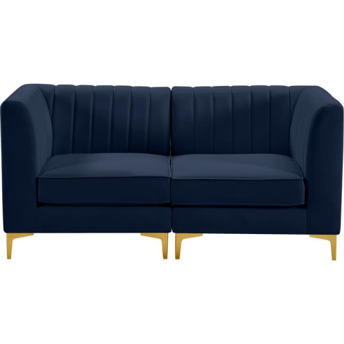 Meridian Furniture Alina Navy Velvet Modular Sofa