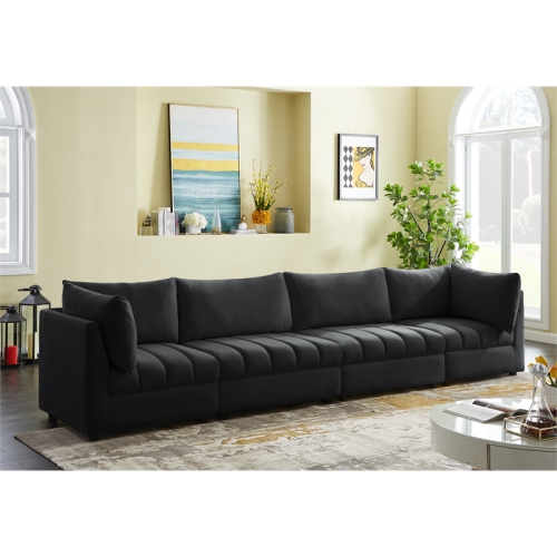 Meridian Furniture Jacob Black Velvet Modular Sofa