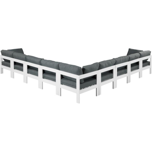 Meridian Furniture Nizuc Grey Fabric Outdoor Patio Modular Sectional