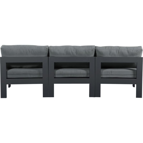 Meridian Furniture Nizuc Grey Fabric Outdoor Patio Modular Sofa
