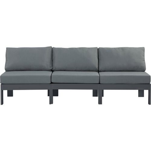 Meridian Furniture Nizuc Grey Fabric Outdoor Patio Modular Sofa