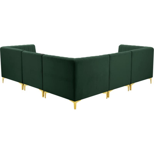 Meridian Furniture Alina Green Velvet Modular Sectional