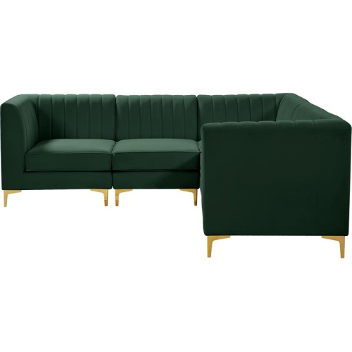 Meridian Furniture Alina Green Velvet Modular Sectional