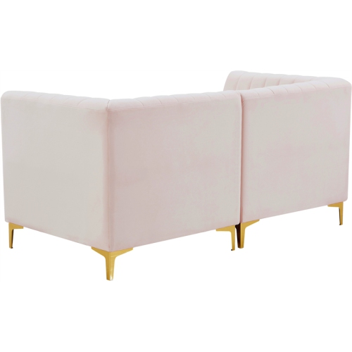 Meridian Furniture Alina Pink Velvet Modular Sectional