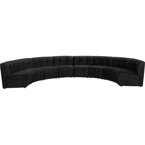 MERIDIAN FURNITURE  Limitless Velvet Modular 8 Piece Sectional In Black