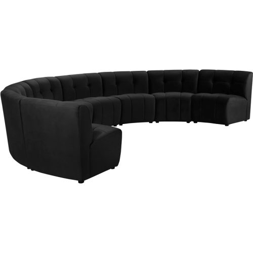 Meridian Furniture Limitless Black Velvet Modular 8 Piece Sectional