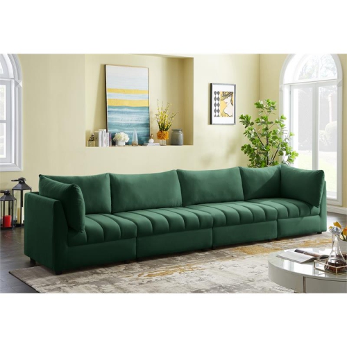 Meridian Furniture Jacob Green Velvet Modular Sofa