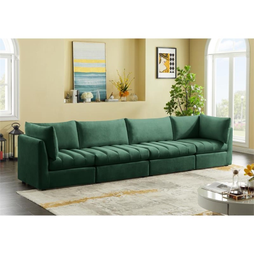 Meridian Furniture Jacob Green Velvet Modular Sofa
