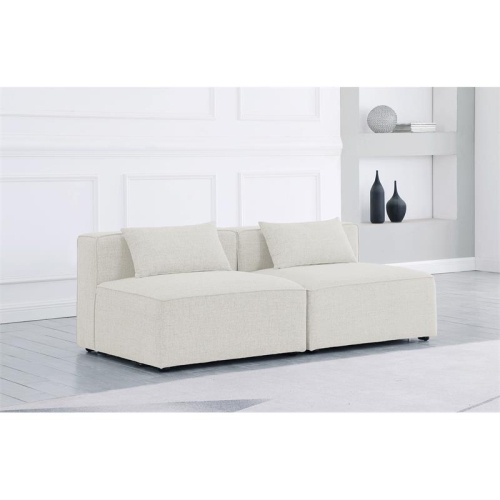Meridian Furniture Cube Cream Durable Linen Modular Sofa