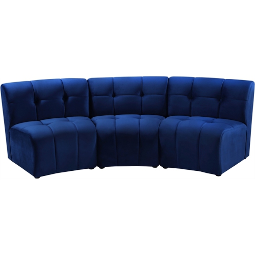 MERIDIAN FURNITURE  Limitless Velvet Modular Sofa In Navy