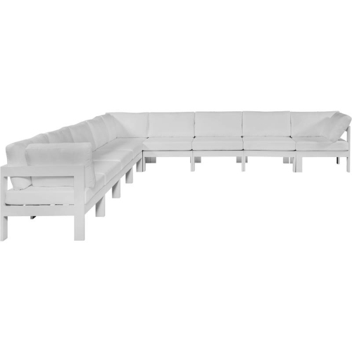 Meridian Furniture Nizuc White Fabric Outdoor Patio Modular Sectional