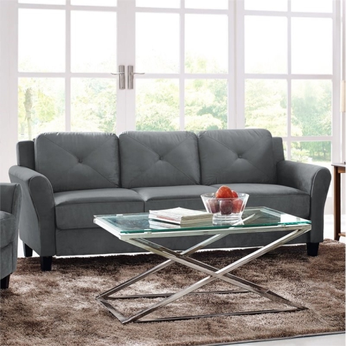 Lifestyle Solutions – Ensemble transitionnel 2 pièces avec sofa et causeuse, gris foncé