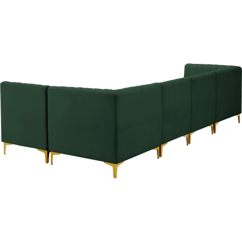 Meridian Furniture Alina Green Velvet Modular Sectional