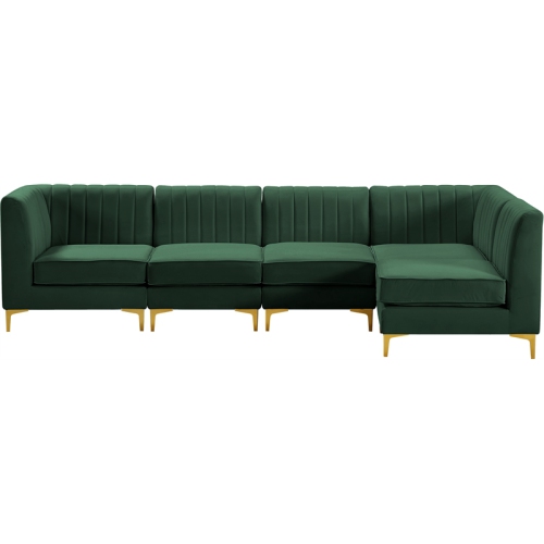 Meridian Furniture Alina Green Velvet Modular Sectional