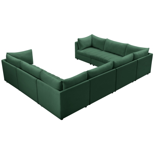 Meridian Furniture Jacob Green Velvet Modular Sectional