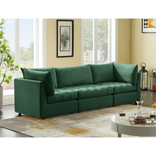 Meridian Furniture Jacob Green Velvet Modular Sofa