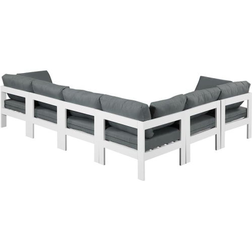 Meridian Furniture Nizuc Grey Fabric Outdoor Patio Modular Sectional