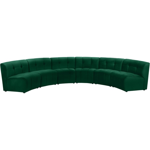 MERIDIAN FURNITURE  Limitless Green Velvet Modular 6 Piece Sectional