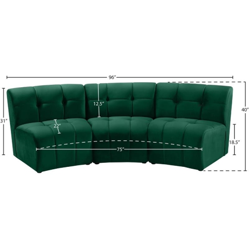 Meridian Furniture Limitless Green Velvet Modular Sofa