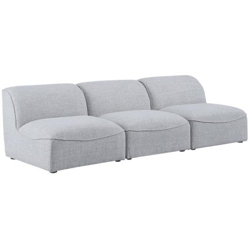 MERIDIAN FURNITURE  Miramar Durable Linen Textured Modular Sofa In Grey