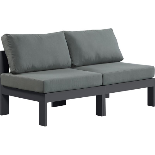 MERIDIAN FURNITURE  Nizuc Fabric Outdoor Patio Modular Sofa In Grey