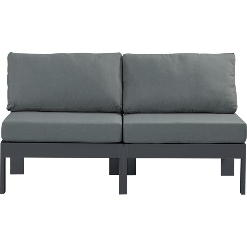 Meridian Furniture Nizuc Grey Fabric Outdoor Patio Modular Sofa