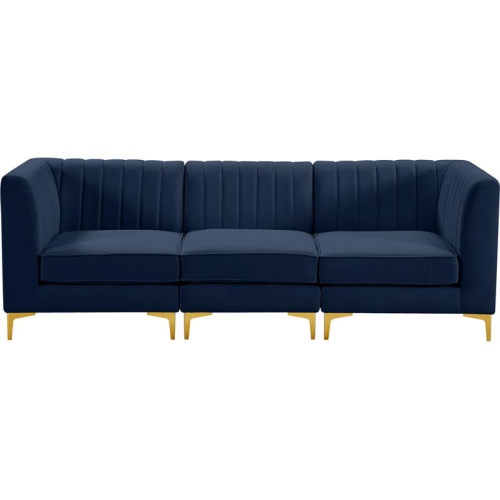 Meridian Furniture Alina Navy Velvet Modular Sofa
