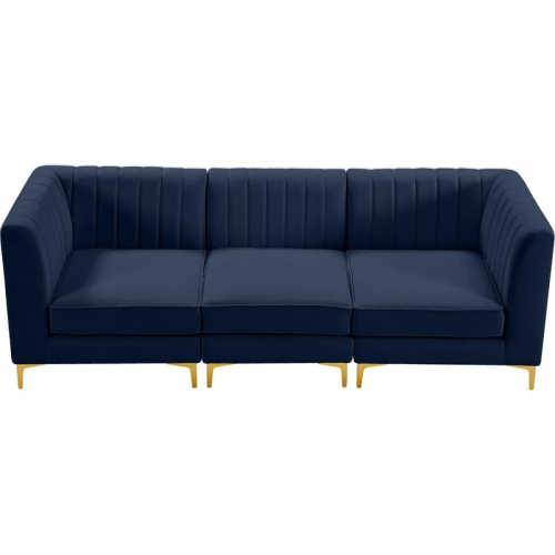 Meridian Furniture Alina Navy Velvet Modular Sofa