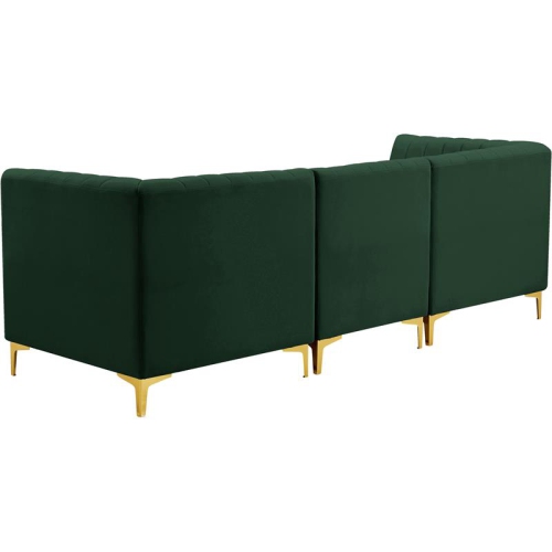 Meridian Furniture Alina Green Velvet Modular Sectional