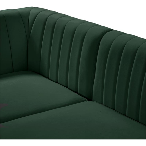 Meridian Furniture Alina Green Velvet Modular Sectional
