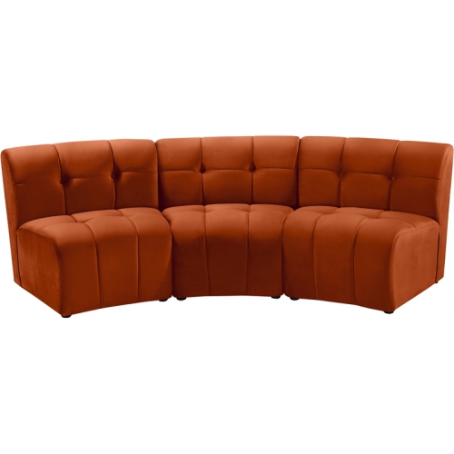 MERIDIAN FURNITURE  Limitless Cognac Velvet Modular Sofa