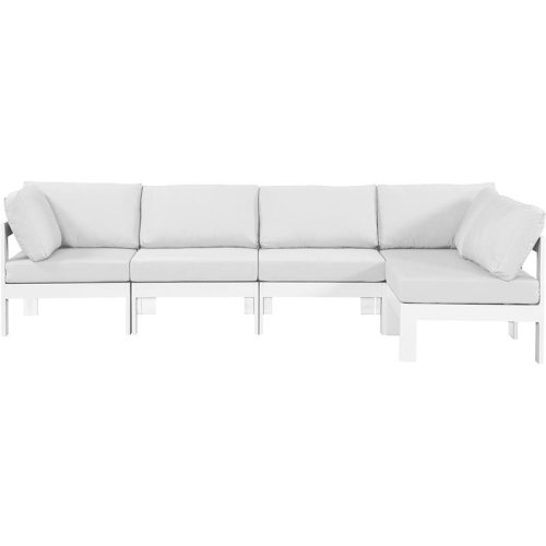 Meridian Furniture Nizuc White Fabric Outdoor Patio Modular Sectional