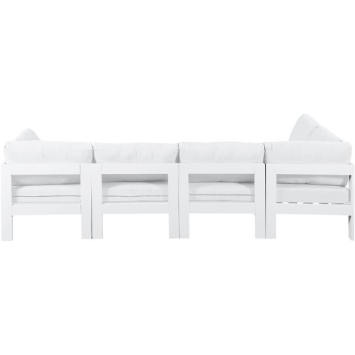 Meridian Furniture Nizuc White Fabric Outdoor Patio Modular Sectional