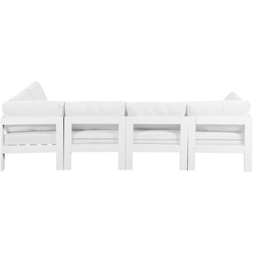 Meridian Furniture Nizuc White Fabric Outdoor Patio Modular Sectional
