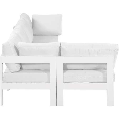 Meridian Furniture Nizuc White Fabric Outdoor Patio Modular Sectional