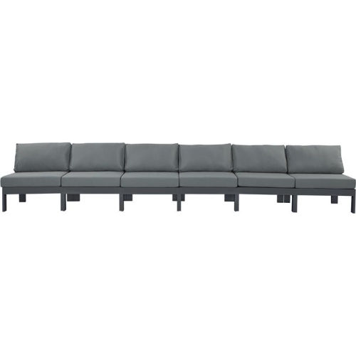 Meridian Furniture Nizuc Grey Fabric Outdoor Patio Modular Sofa