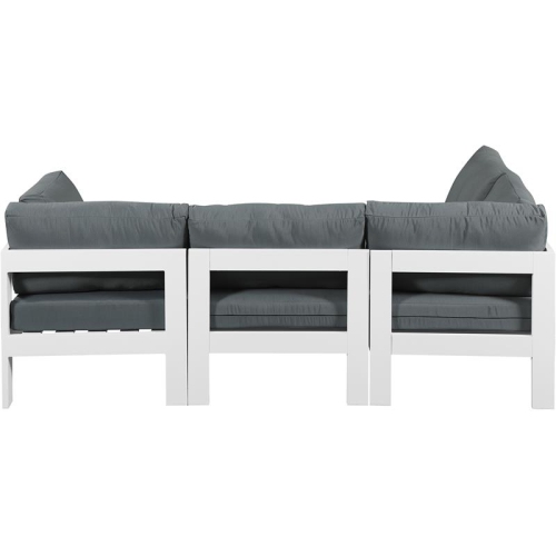 Meridian Furniture Nizuc Grey Fabric Outdoor Patio Modular Sectional