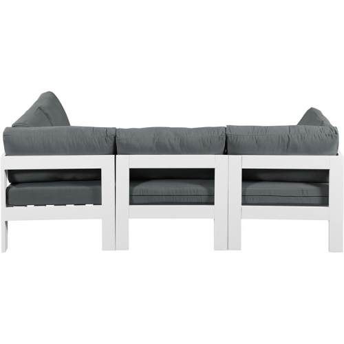 Meridian Furniture Nizuc Grey Fabric Outdoor Patio Modular Sectional