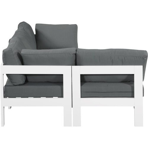 Meridian Furniture Nizuc Grey Fabric Outdoor Patio Modular Sectional