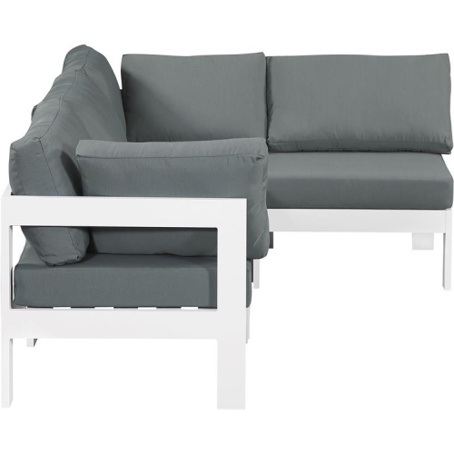 Meridian Furniture Nizuc Grey Fabric Outdoor Patio Modular Sectional