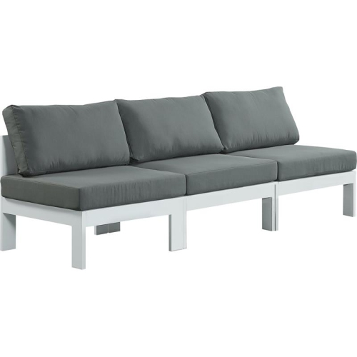 MERIDIAN FURNITURE  Nizuc Grey Fabric Outdoor Patio Modular Sofa