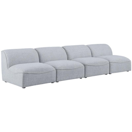 MERIDIAN FURNITURE  Miramar Durable Linen Textured Modular Sofa In Grey