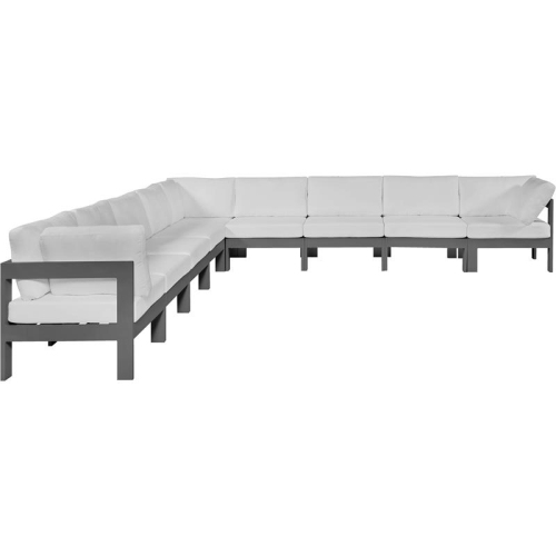 Meridian Furniture Nizuc White Fabric Outdoor Patio Modular Sectional