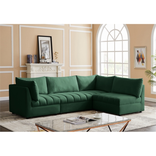 Meridian Furniture Jacob Green Velvet Modular Sectional