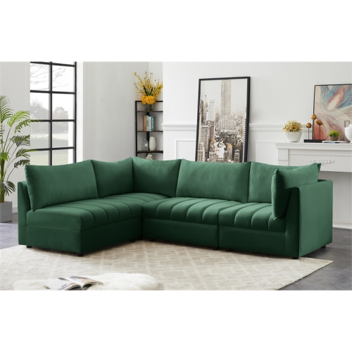 Meridian Furniture Jacob Green Velvet Modular Sectional