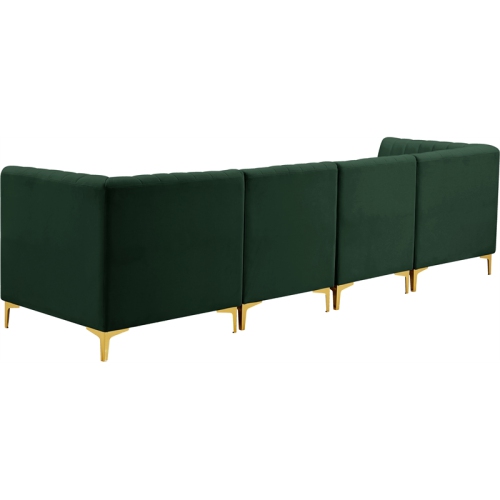 Meridian Furniture Alina Green Velvet Modular Sectional