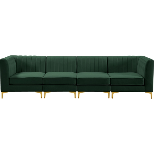Meridian Furniture Alina Green Velvet Modular Sectional